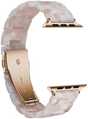 Herbstze for Apple Watch להקת 38 ממ, שרף אופנה Iwatch Band צמיד עם אבזם נירוסטה מתכת עבור Apple Watch Series