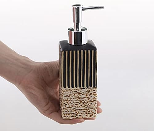 מתקן סבון קרמיקה של Huijie עם משאבה למטבח אמבטיה - בקבוק שמפו בסגנון נורדי 300 מל, בקבוקי קרם נוזלי מתקן כף היד מתקן