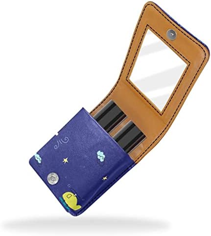 שפתון מקרה עם מראה חמוד נייד איפור תיק קוסמטי פאוץ, קריקטורה שמיים מטוס ענן כוכבים