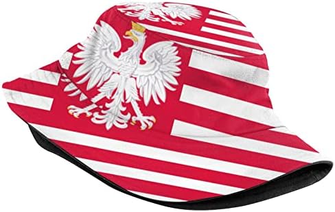 כובעי דלי דגל פולין מצחיקים כובע שמש אופנה כובע דייג פולני חיצוני לנשים וגברים
