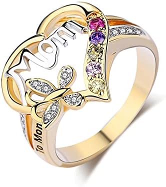 טבעות לנשים 2023 מתנות ליום הולדת אמא אוהבת טבעת טבעת אופנה טבעות יהלום של האם יהלום