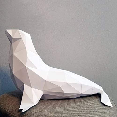 צורת חותם WLL-DP מודל נייר תלת מימד דגם DIY אוריגמי פאזל פסל נייר בעבודת יד גביע נייר יצירתי קישוט קישוט ביתי גיאומטרי
