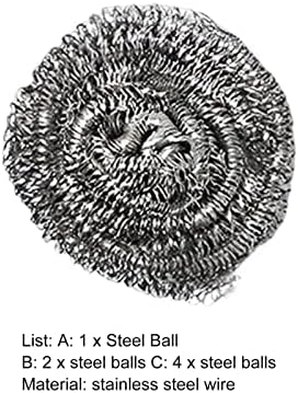 מברשת כדור תיל פלדה 1/2/4 יחידות שימושי טיהור חזק מנקה כדורי תיל נירוסטה א