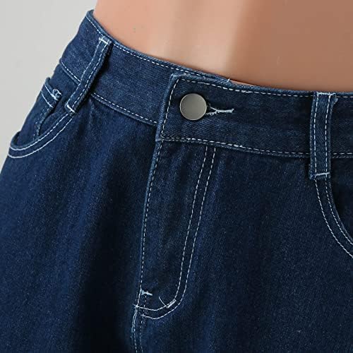 מכנסיים של Miashui Jean לנשים חתוך ג'ינס תחתון פעמון לנשים מתלקחות מותניים גבוהות נמתחות רגל רחבה ג'ין סרבלים נשים