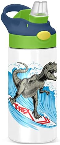 MChiver דינוזאור נסיעה גל גלדים בקבוק מים עם קש מבודד מפלדת אל חלד תרמוס בקבוק מים לבנות בית ספר בנות כוסות הוכחת דליפות 12