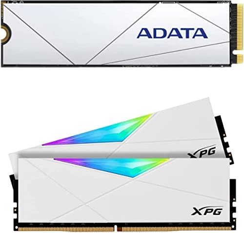 XPG ADATA PREMIUM SSD 1TB PCIE 4x4 NVME M.2 2280 SSD D50 RGB DDR4 3200MHz 2x16GB UDIMM RAM White Kit Bucdle Bucdle