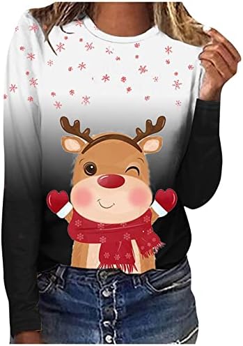 Anniya חולצות לידה לנשים צוואר צוואר חג המולד סוודר סוודר פוש-אפ רופף חולצה לעטוף לחולצה למסיבת נשים