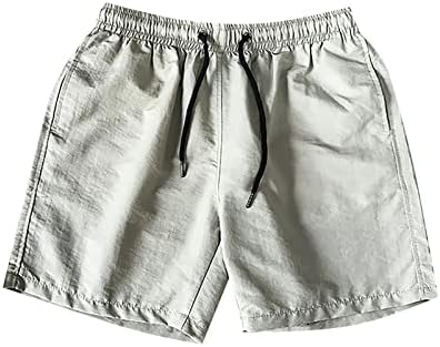 גברים של אימון מכנסיים קצרים מתאים שרוך קיץ חוף מכנסיים קצרים עם אלסטי מותניים וכיסים כדורסל מכנסיים קצרים
