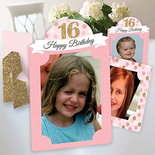 נקודה גדולה של אושר מתוקה 16-16 מסיבת יום הולדת 4x6 תצוגת תמונה - מסגרות צילום נייר - סט של 12