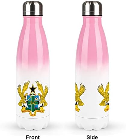 סמל לאומי גאנה 17oz בקבוק מים ספורט נירוסטה ואקום מבודד צורת קולה בקבוק ספורט לשימוש חוזר