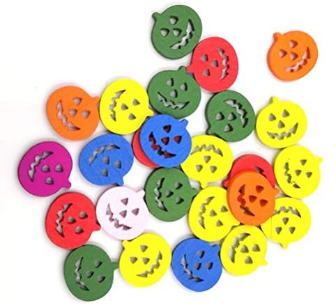 כפתורי עץ מרפא 50 יחידות כפתורי עץ כפתורי דלעת רב -צבעוניים כפתורים דקורטיביים קישוטים 3 כפתורי חורים לתפירה DIY