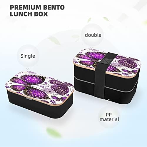 Allgobee Bento Bento Boxo Box-Buttlflies-Flowers Box עם Set Seture Set 40oz Bento Bento Box