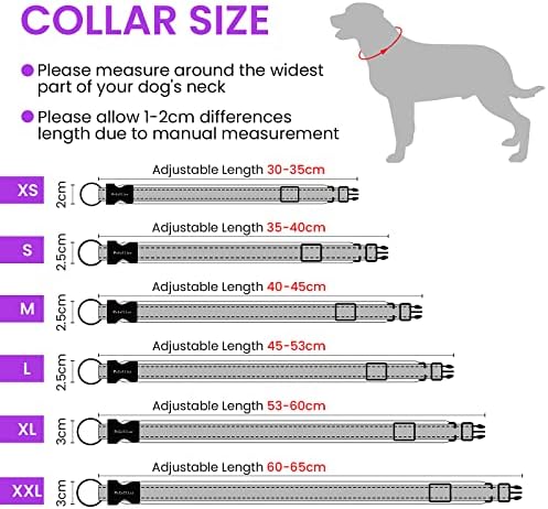צווארון כלב מרופד עם תג רעיוני מתכוונן כלבים קולרים רך ניילון ניאופרן סופר אור לנשימה עבור קטן בינוני גדול כלבים-סגול