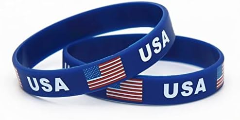 רולוטי ארהב דגל סיליקון צמיד 2 יחידות כחול מזכרות צמיד בני נוער צמידי עבור אמריקאי עצמאות יום אמריקניזם פטריוטי