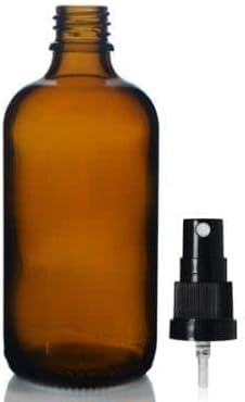 שמן אותנטי CO 100 מל בקבוקי זכוכית ענבר עם כובע ריסוס מרטעי שחור