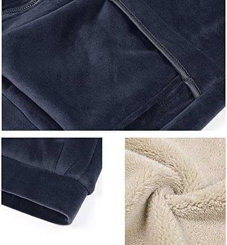 UXZDX סופר חליפות חמות חורפים גברים חורפים הגדרת קטיפה שני חתיכות סט 2020 ז'קט חליפת מסלול לחורף+מכנסיים מתנה של אבא