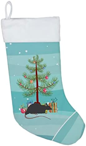אוצרות קרוליין CK4468CS עכברוש שחור גרב חג מולד שמח חג מולד, אח תלויים גרביים לעונה חג המולד עיצוב קישוטי חג