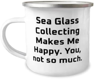 אהבה זכוכית ים אוספת 12 ספל קמפר, איסוף זכוכית ים מייצרת אותי, נוכח לחברים, מתנות מוטיבציוניות מחברים, זכוכית חוף, מכשף