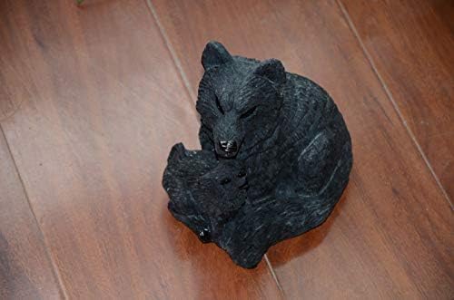 מוזיאון אוסף שחור אובסידיאן זאב אמא ועגל קריסטל קוורץ צלמית מציאותי גילוף אמנות 7.48 אינץ 5.90 ליברות רוחני רייקי ריפוי אנרגיה