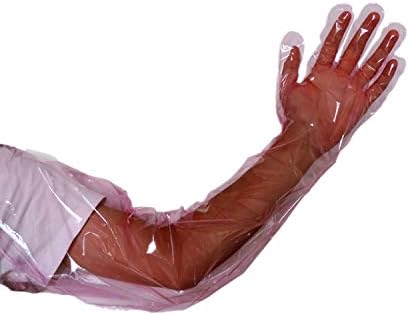 חד פעמי רך פלסטיק סרט כפפות ארוך זרוע בדיקה הזרעה מלאכותית כפפה