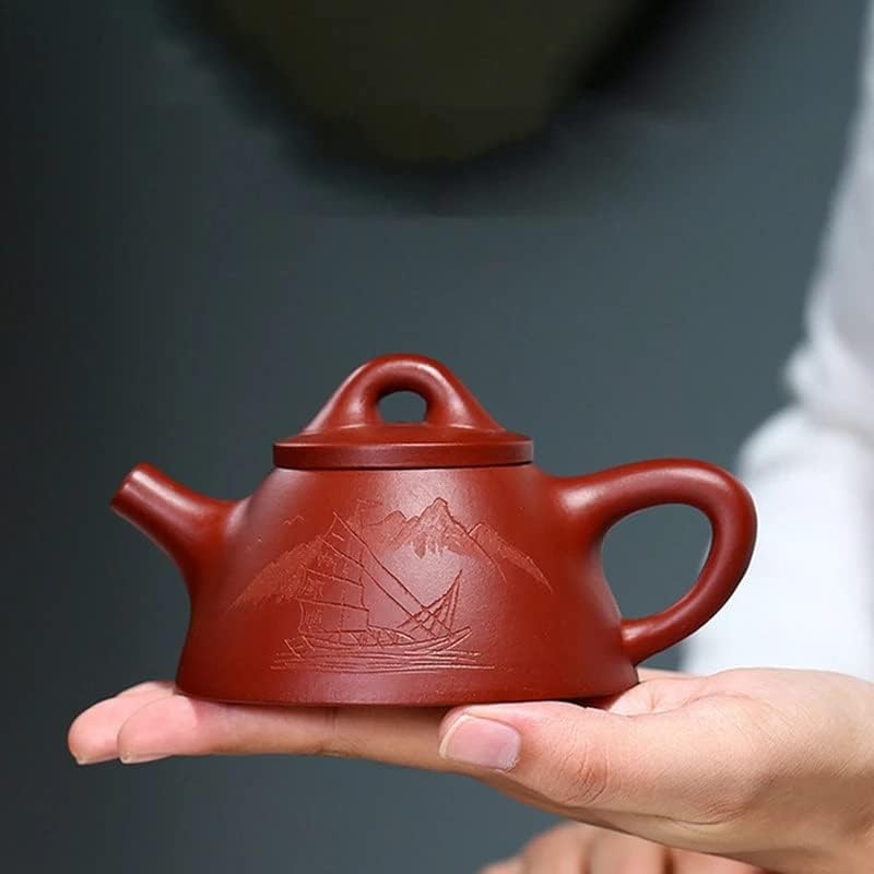 EYHLKM BOUTIQUIQUE סיר תה בעבודת יד סגול חימר סגול קומקום קומקום גולמי אוסף בוץ סגול אוסף תה תה טקס תה סיני