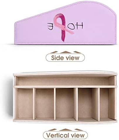 סרט ורוד - מודעות לסרטן השד מחזיק בשלט רחוק PU תיבת מארגן אחסון עור לשולחן העבודה מחוץ לבית