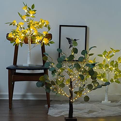 עץ חג המולד עם אורות קישוט מיני עץ נוריות LED לבנות חמות קישוט שולחן שולחן קליל או חיצוני שימוש בחג המולד למסיבה