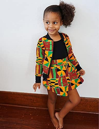 Zhxinashu פעוט בגדי בוהו לבנות, תלבושות להדפס אפריקאיות לתינוקות, ג'קאט+Skrit 2 pcs Set Dashiki Fit