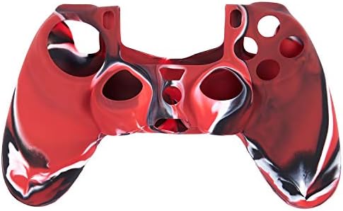פייג הסוואה הגנה על סיום סיליקון כיסוי עור לבקר PS4 CAMO MOD חם - שחור ואדום