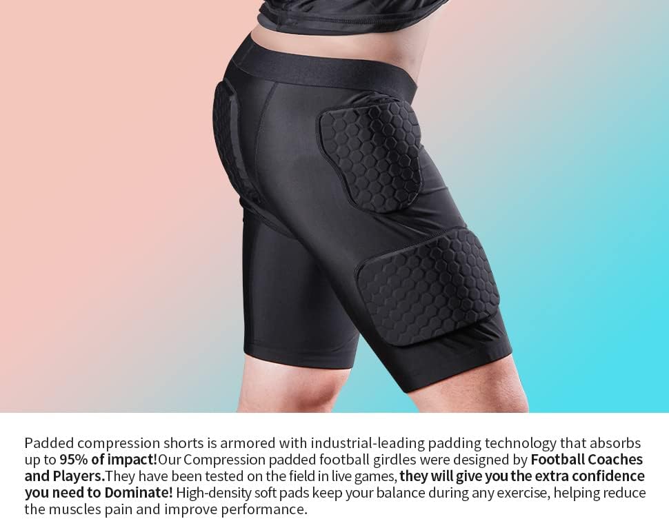 מגן מכנסי דחיסה מרופד של גברים או כדורסל כדורגל בייסבול כדורגל