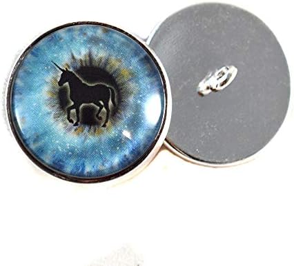 חד קרן כחול קסום תפור על כפתור עיני בובת זכוכית עבור זוג פלושי מבעלי חיים ממולאים לבובות אמנות, פסלים, אבזרים,