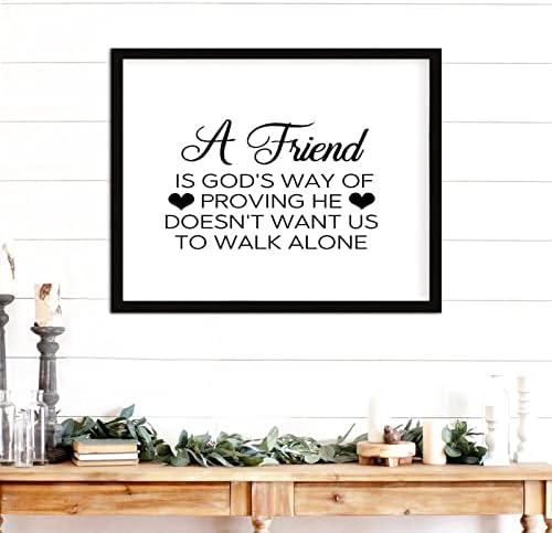Cocoken חבר הוא הדרך של אלוהים להוכיח שהוא לא רוצה שנלך לבד לוח עץ עם מסגרת אהבה ציטוטים מעוררי השראה סימן עץ ממוסגר 16 x