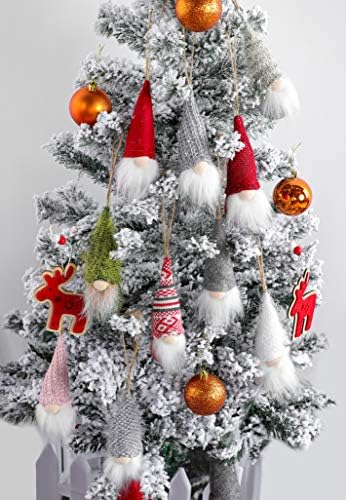 עץ חג המולד תלוי קישוטי גמדים סט של 10, שוודית גמדי קטיפה בעבודת יד סנטה שדון תלוי קישוטי בית עיצוב חג עיצוב