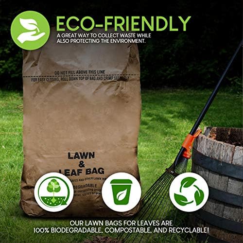30 ליטר קראפט דשא ושקיות עלים כבדות ידידותיות לסביבה שקיות אשפה נייר גדול