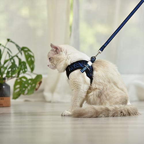 בלאקו פשעית סט חתול אפוד רתמות נייד לחיות מחמד משיכת רצועת חתול רצועות כלב הליכה חגורת מתיחה עם רצועה עבור חתלתול חתול