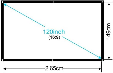 Liuzh 100inch 120 אינץ '16: 9 נייד קדמי מתקפל קדמי קולנוע ביתי חיצוני קיר קיר לבן מסך הקרנת מקרן למקרן