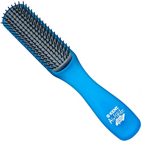 קנט אגלו 02 איירהדז גלו כחול חצי עגול מברשת שיער צרה-9 שורות יונית אנטי סטטית ללא שריטה זיפי ניילון קצרים נהדרים להתנתקות