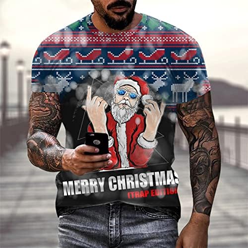 חולצות טריקו לגברים xxbr חג המולד סנטה קלאוס חייל הדפס צמרות שרוול קצר