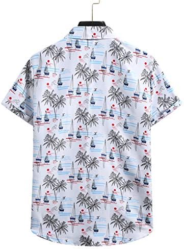 חולצות אולה בקיץ לגברים, כפתור שרוול קצר במורד חולצות חוף הוואי חוף חולצות מפלגות מזדמנים חולצות