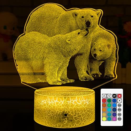 היימילי הוביל דוב לילה אור דוב מתנות לילדים עם מגע חכם מרחוק 16 צבעים שינוי ניתן לעמעום דוב מנורת מגניב חדר תפאורה מנורה