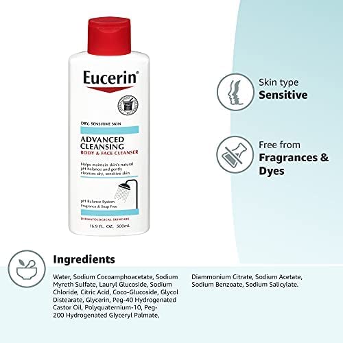 גוף ניקוי מתקדם אוקרין &מגבר; ניקוי פנים - ניחוח & מגבר; סבון חינם עבור יבש, עור רגיש - 16.9 פלורידה. בקבוק עוז