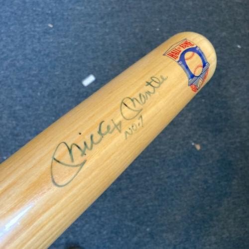 מיקי מנטל מס '7 חתום עם חתימה חתימה קופרסטאון היכל התהילה עטלף JSA COA נדיר - עטלפי MLB עם חתימה