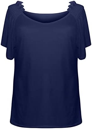 חולצת טי לחולצת קיץ סתיו לנערות בגיל העשרה שרוול קצר 2023 כותנה צוואר עמוק טרקלין רגיל 9 ר9