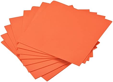 גיליונות קצף של UXCell Orange Eva 10 x 10 אינץ '3 ממ עובי למלאכה פרויקטים DIY, 8 יח'
