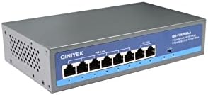 Qiniyek 8 יציאה 10/100 מ 'אתרנט מתג פו לא מנוהל, עם 6 יציאות POE @70W ו- 2 10/100 מ' Ethernet Uplink, Plug and Play, Desktop,