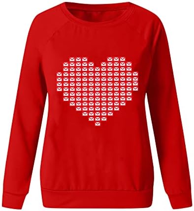 Jjhaevdy נשים חמוד אהבה הדפסת לב חולצות חג האהבה שמח חולצות גרפיות.