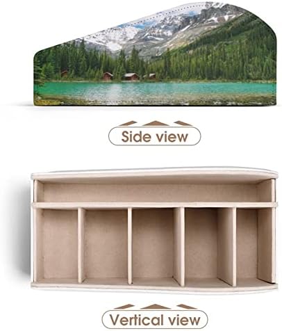 קנדה אוחרה אגם יוהו הפארק הלאומי עם הרים נוף טבע אמנות צילום שלט רחוק קופסת מארגן אחסון עור PU לתיבת שולחן העבודה