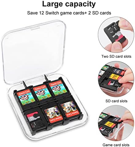כרטיסי משחק שיניים קארד קארד קלאס אגן משחק מחזיק כרטיסי משחק 6 משבצות אחסון תיבת מגן תואמת למשחקי מתגים