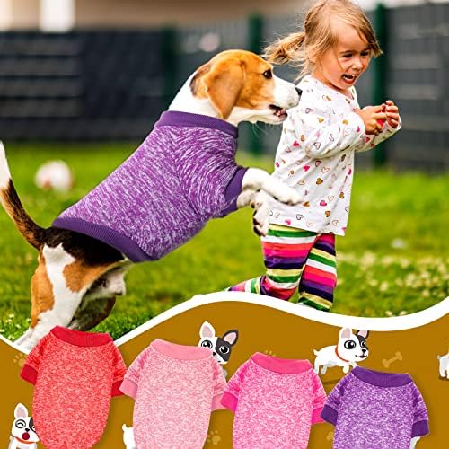 9 חתיכות בגדי כלב מחמד סוודר כלבים לכלבים קטנים חולצת כלבים רכה חמה בגדי חורף לכלבי כלבים ילדה או ילד