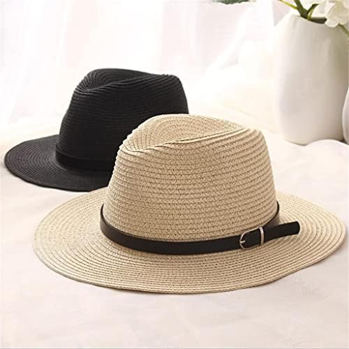 לרכוש כובעי קיץ כובע קש מוצק לנשים פדורות חוף פנאמה מזדמנים חגורת שמש כובעי כובעי ג'אז